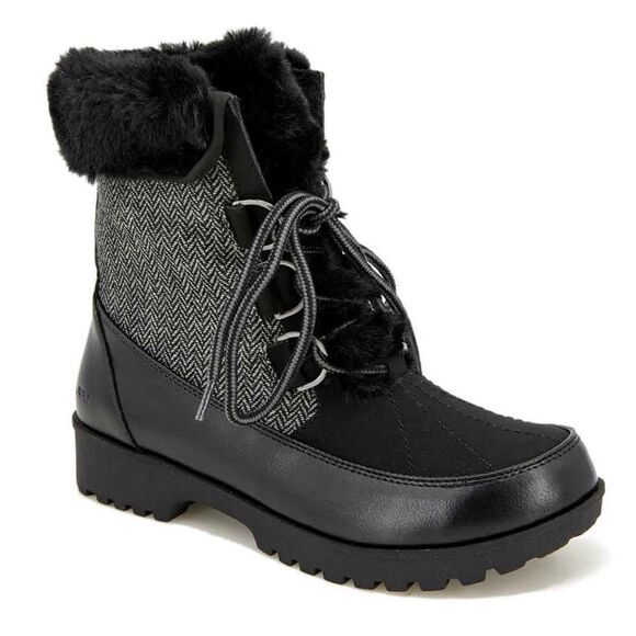 JBU Women’s Boots Size 6 Black Memory Foam Waterproof Warm Winter Faux Fur NWT - Picture 1 of 15